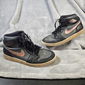 Nike Air Jordan 1 Mid 10.5 Black Grey Copper 332550-016